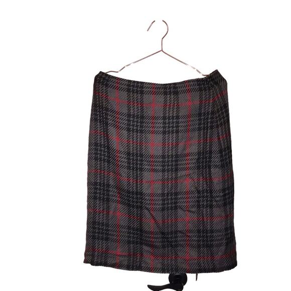 Covington Red and gray Tartan vintage Plaid wool blend skirt size 8 - Picture 1 of 6